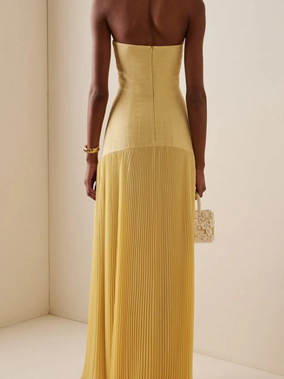 Vestido Longo Saia Plissada Modern Elysie