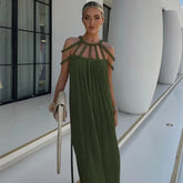 Vestido Longo com Tiras Trançadas Modern Helen