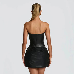 Vestido Curto em Couro Modern Margot