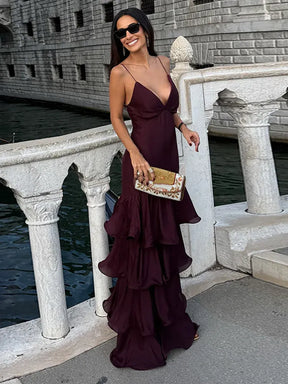 Vestido Longo com Babados Modern Alanis