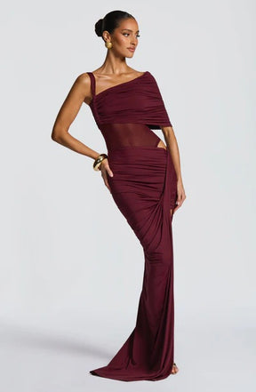 Vestido Longo Assimétrico com Fenda Modern Azurae