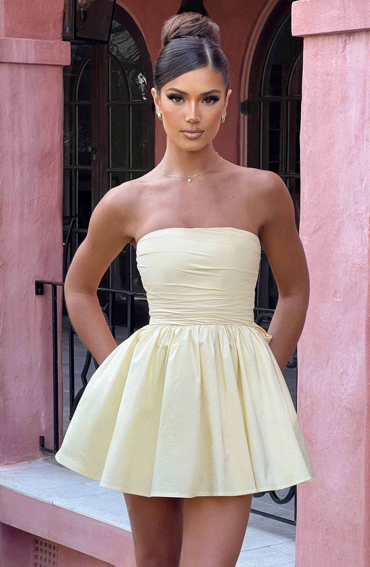Vestido 15 Anos Debutante Curto Modern Katrina Amarelo