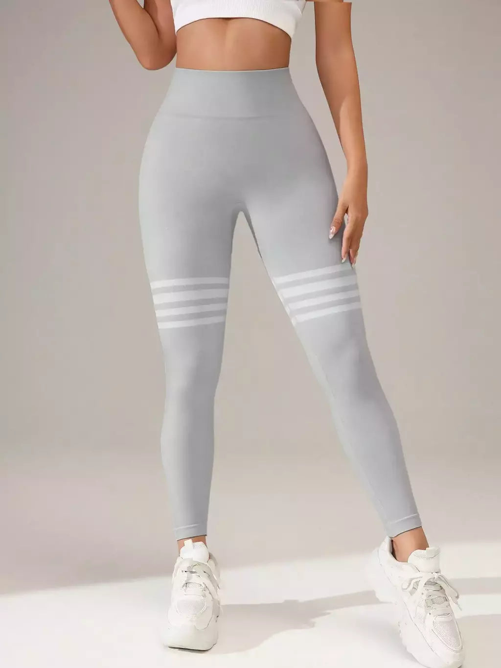 Calça Legging Listrada com Cós em V e Empina Modern Power Buum - FITNESS