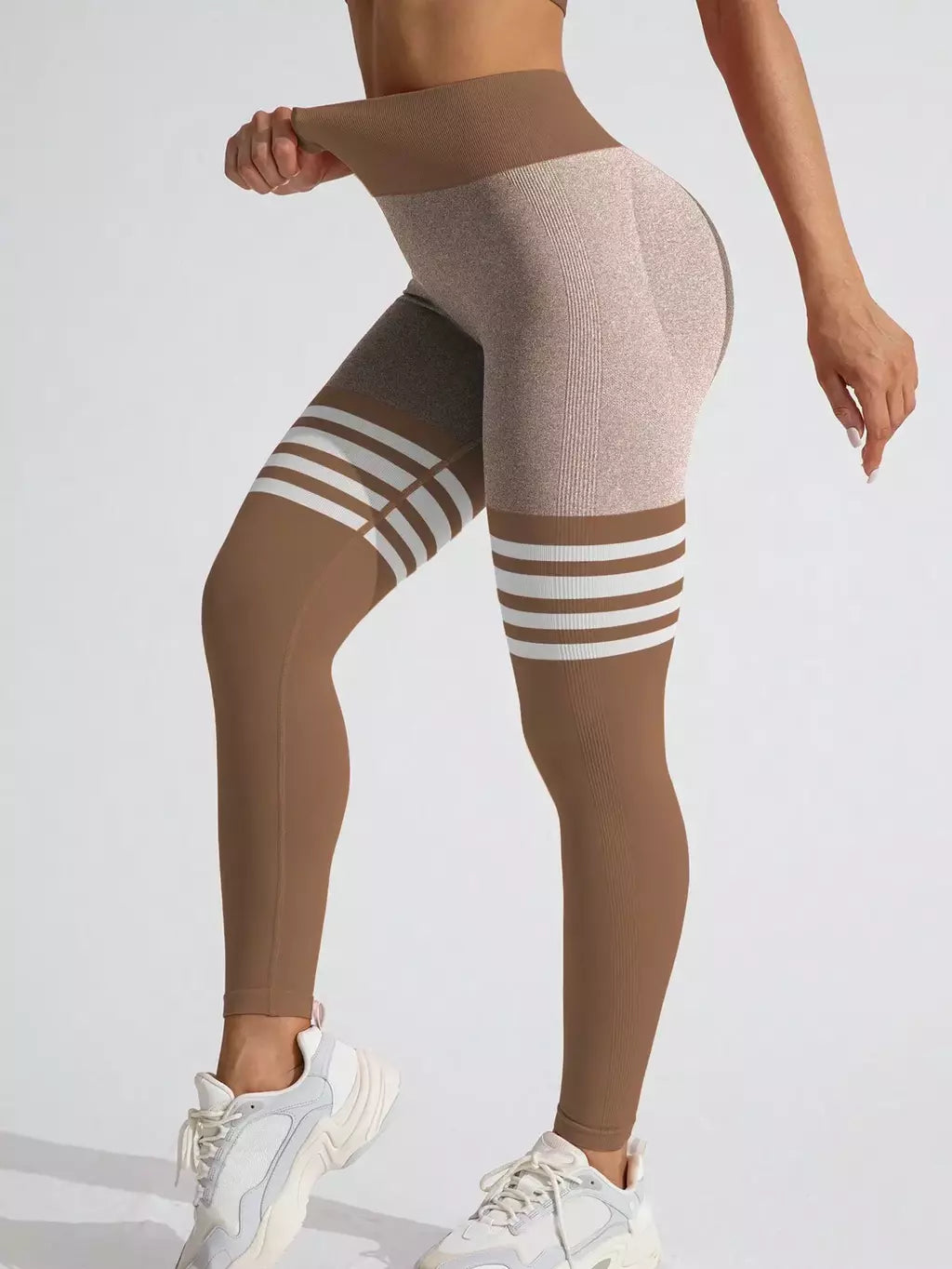 Calça Legging Listrada com Cós em V e Empina Modern Power Buum - FITNESS