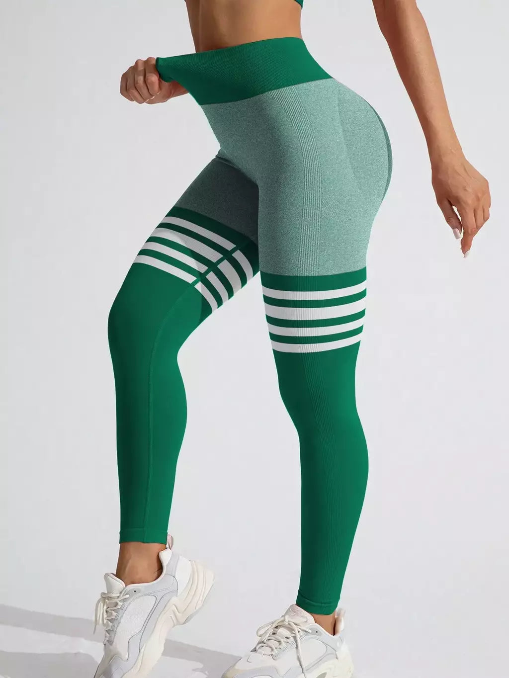 Calça Legging Listrada com Cós em V e Empina Modern Power Buum - FITNESS