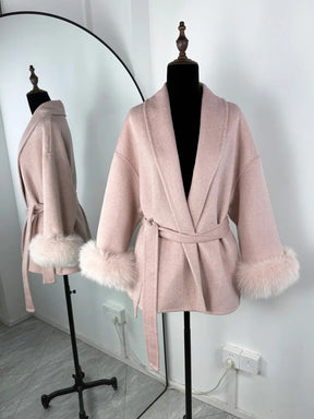Casaco com Cinto Estilo Europeu Modern Lady
