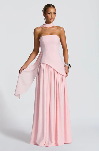 Vestido Longo Sem Alças Elegante Modern Mya