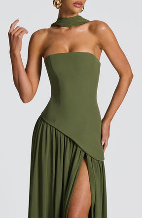 Vestido Longo Sem Alças Elegante Modern Mya