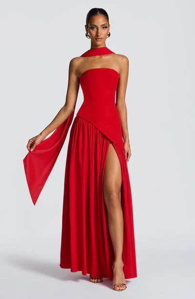 Vestido Longo Sem Alças Elegante Modern Mya