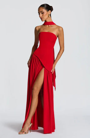 Vestido Longo Sem Alças Elegante Modern Mya