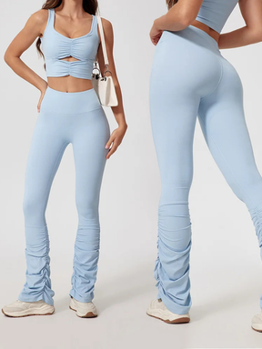 Top Cropped e Calça Flare Modeladora Efeito Push Up Modern Motion