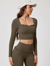 Conjunto Tendência Gringa Top Manga Longa e Calça Flare  Modeladora Modern Fluffy