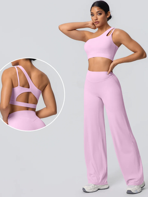 Conjunto Top Ombro Só com Sustentação e Calça Wide Leg Modern Motion