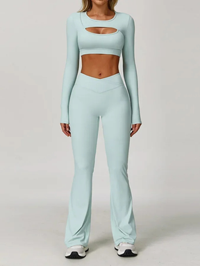 Conjunto Top Manga Longa e Calça Flare Cós V Modern Flex