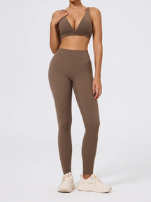 Conjunto Top Push Up Decote e Calça Legging Modeladora Modern Basic