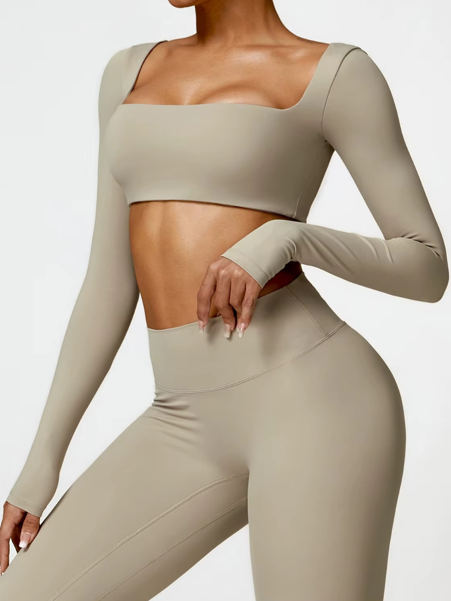 Top Manga Longa Push Up Decote Quadrado Modern Square