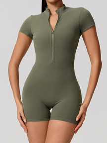 Macaquinho Esportivo Modelador Decote nas Costas Modern Waffle