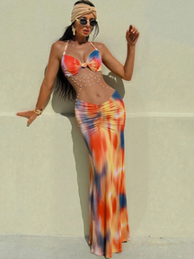 Vestido Longo Estampa Tie Dye Modern Jade