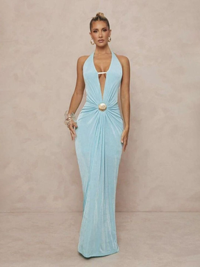 Vestido Longo com Decote Frontal Modern Kailany