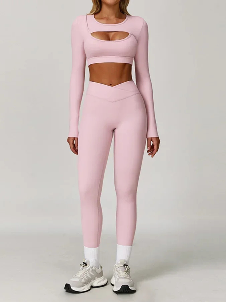 Top Manga Longa e Calça Legging Cós V Modern Flex