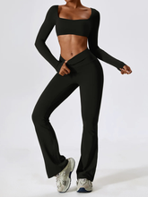 Conjunto Top Manga Longa e Calça Flare Modern Motion