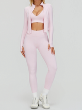 Conjunto Três Peças Top Push Up com Jaqueta e Calça Legging Modern Lace