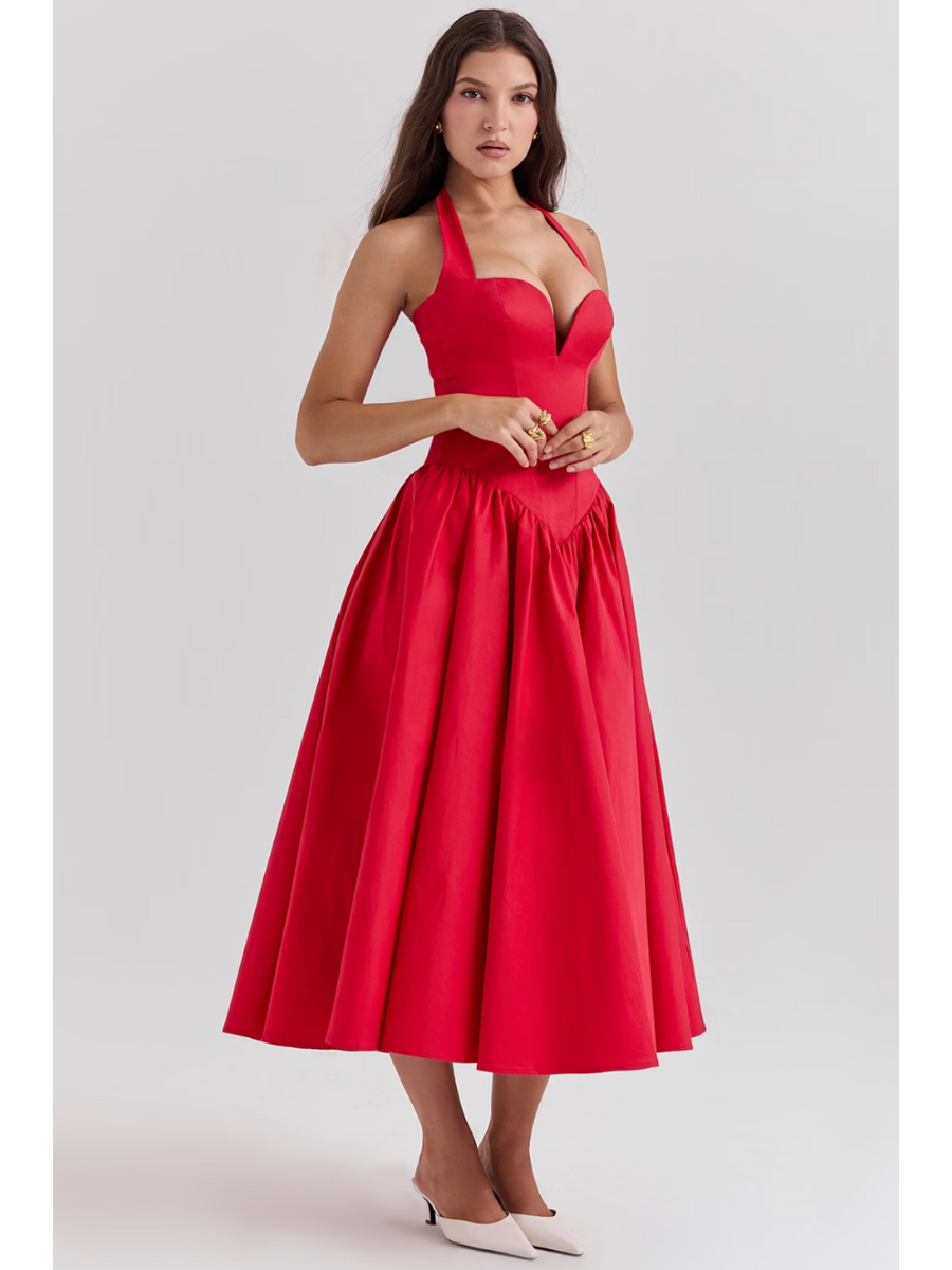 Vestido Midi Vermelho Modern Passione - GOLDEN ERA