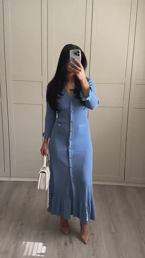 Vestido Manga Longa Flare Tricô Modal Modern Arilene