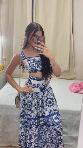 Conjunto de Cropped e Saia Modern Grécia - OÁSIS