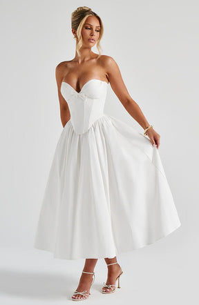 Vestido Midi sem Alças Efeito Corset Modern Cornélia