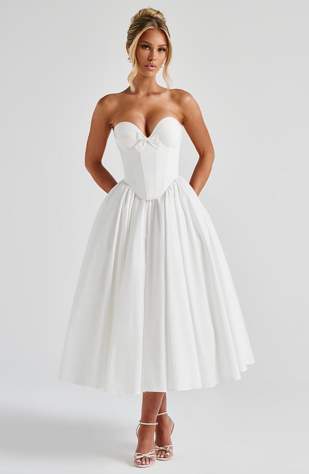Vestido Midi sem Alças Efeito Corset Modern Cornélia
