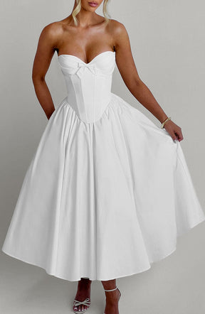 Vestido Midi sem Alças Efeito Corset Modern Cornélia