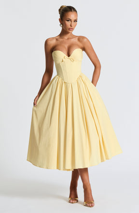 Vestido Midi sem Alças Efeito Corset Modern Cornélia