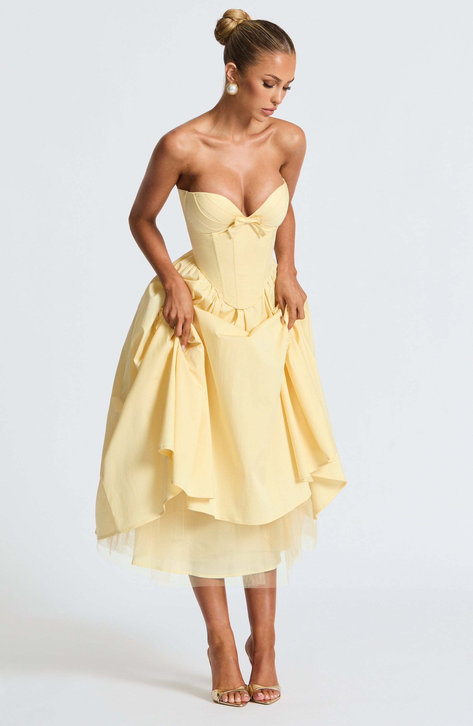 Vestido Midi sem Alças Efeito Corset Modern Cornélia