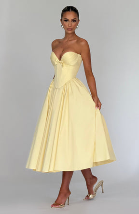 Vestido Midi sem Alças Efeito Corset Modern Cornélia