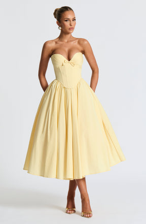 Vestido Midi sem Alças Efeito Corset Modern Cornélia