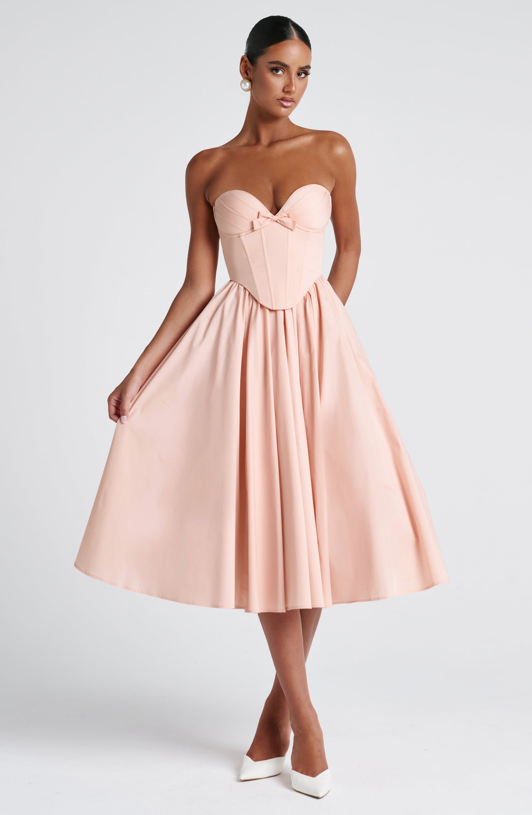 Vestido Midi sem Alças Efeito Corset Modern Cornélia