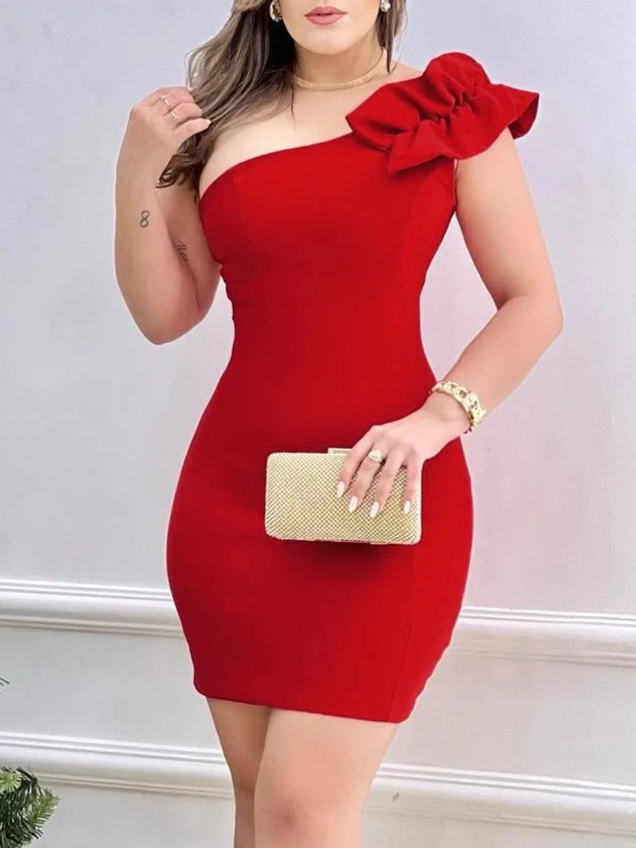 Vestido Curto Modern Red Rose