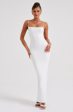 Vestido Longo Costas Aberta Modern Sanya Branco