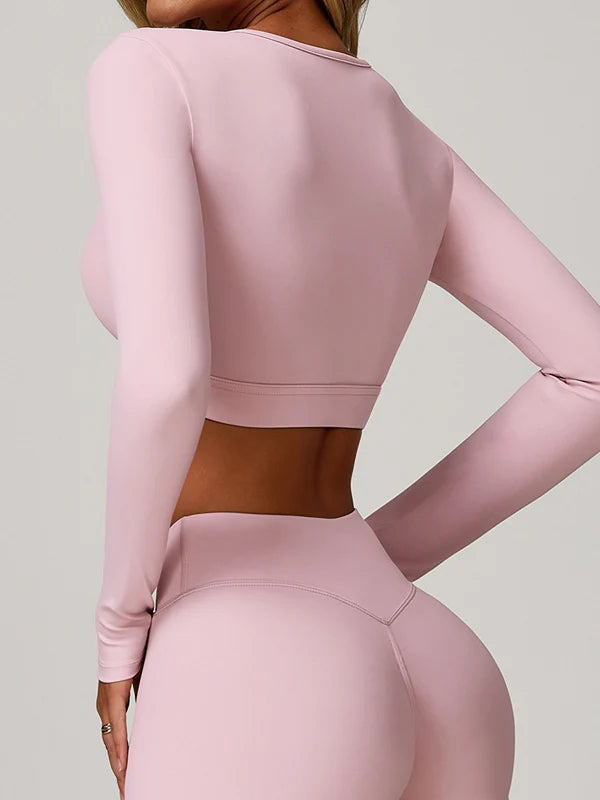 Conjunto Top Manga Longa e Calça Flare Cós V Modern Flex