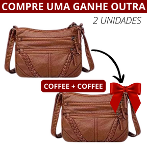 Bolsa Feminina Vintage em Couro MeLinda - Kit 2un.