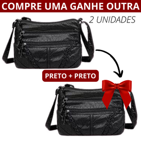 Bolsa Feminina Vintage em Couro MeLinda - Kit 2un.