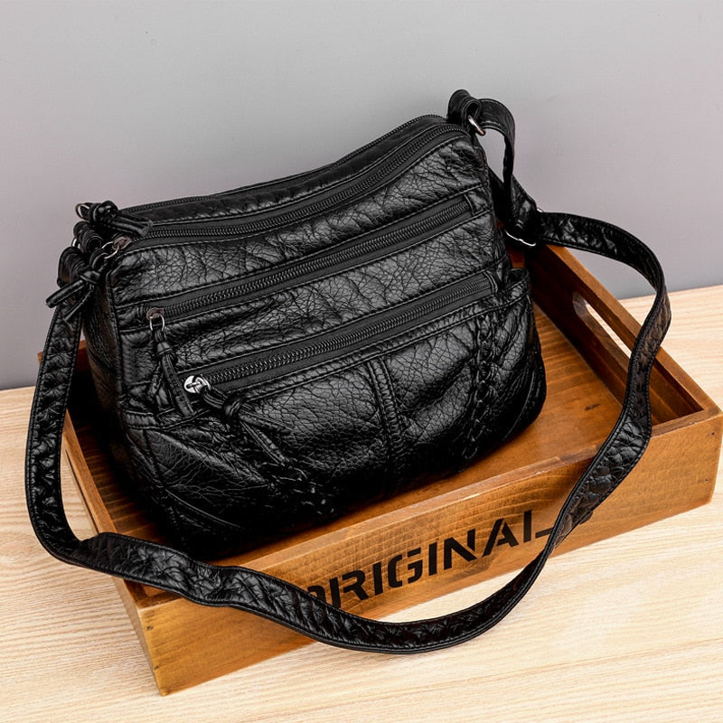 Bolsa Feminina Vintage em Couro MeLinda - Kit 2un.