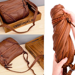 Bolsa Feminina Vintage em Couro MeLinda - Kit 2un.