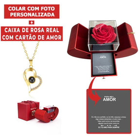 COLAR COM FOTO PERSONALIZADA - AMORE MI 🌹💖 (PRATA 925)